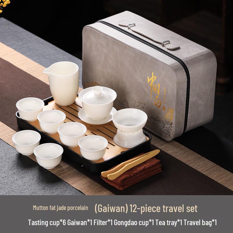 LISM Suet Jade Ceramic Tea Set with Xishi Pot