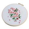 Easy Embroidery Kit for Adult Including Cloth, Flower Pattern Colored Thread ,