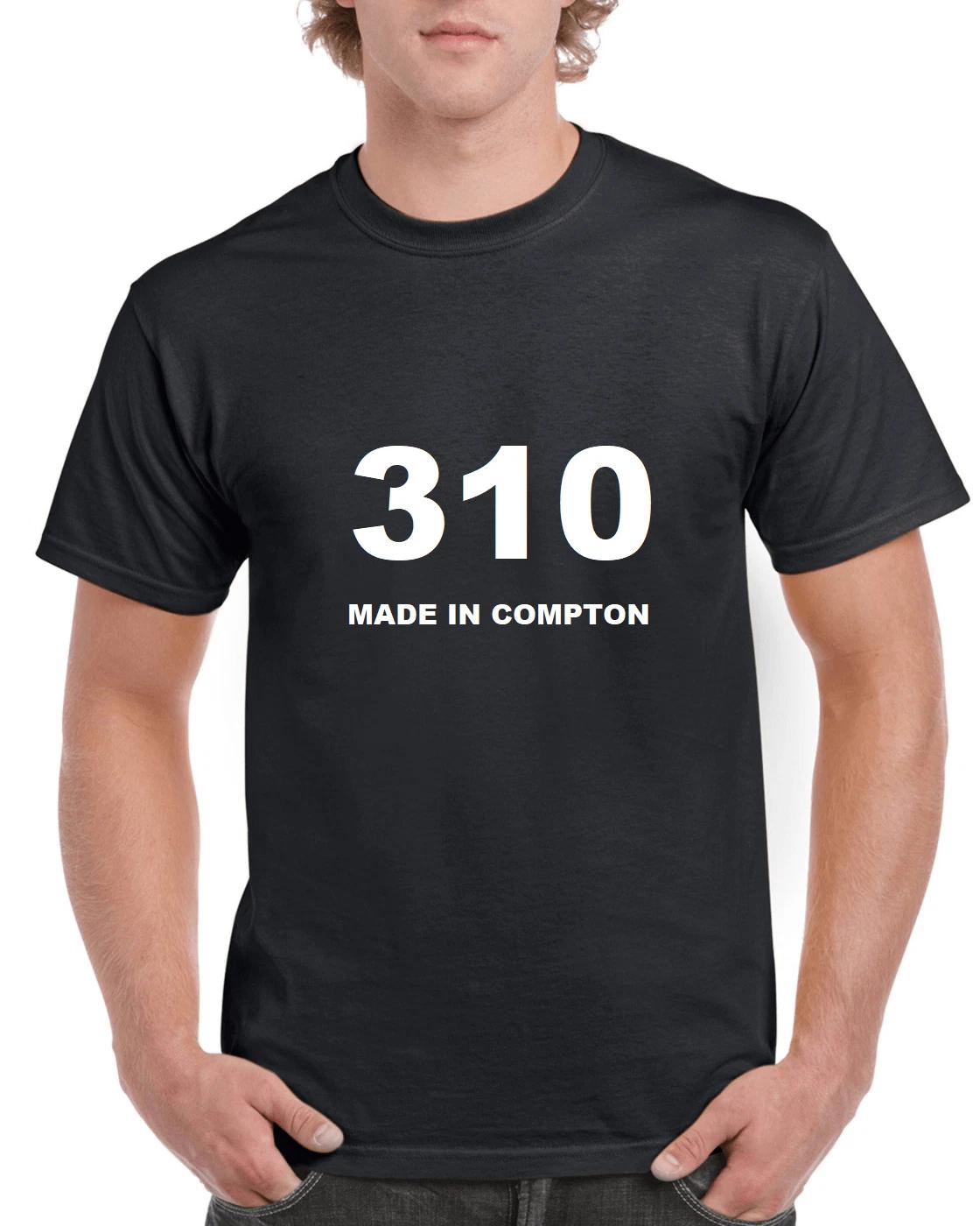 310 Made in Compton T-Shirt Area Code Cali L.A. California White Black T-Shirt 3XL