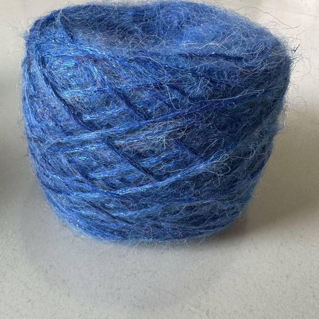 Blue Tear Spray Mohair Yarn: Gold-Thread Starry Sky Series for Chunky Knit Scarves