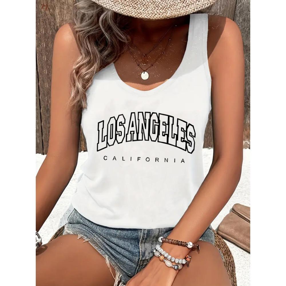 Жилет с принтом Жилет-футболка женский без рукавов с круглым вырезом 5XL