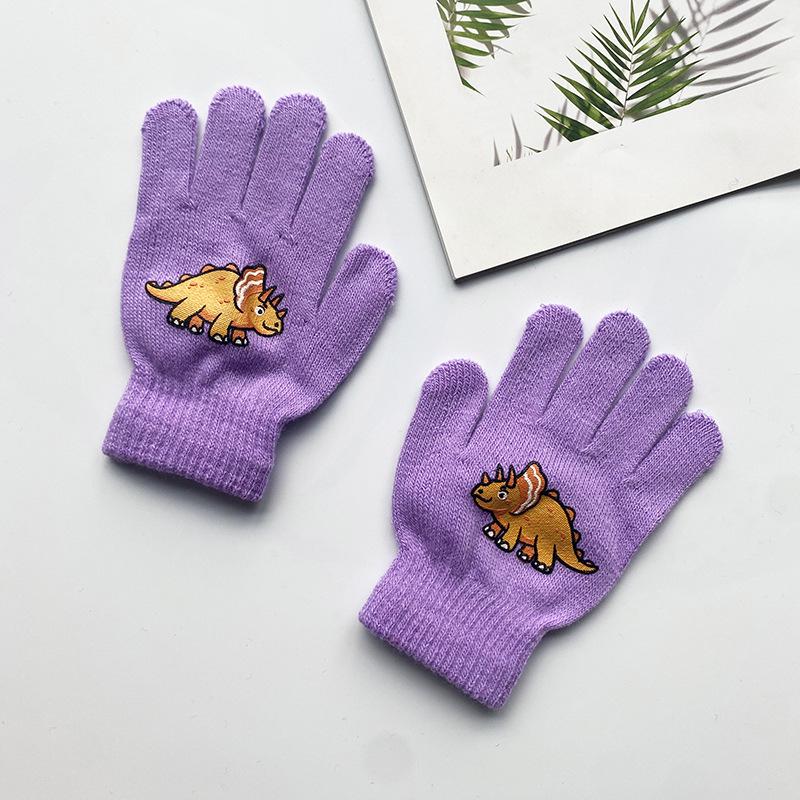 

Children s Dinosaur Series Winter Gloves - Warm, Cartoon Design, Five-Finger Cold Protection One Size (5-10 years)