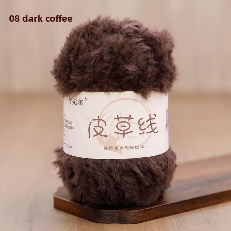 Hand Knitted Fur Yarn Long Hair Hat Scarf DIY Wool Yarn Simulation Fur Crt Material Autumn Faion Accories