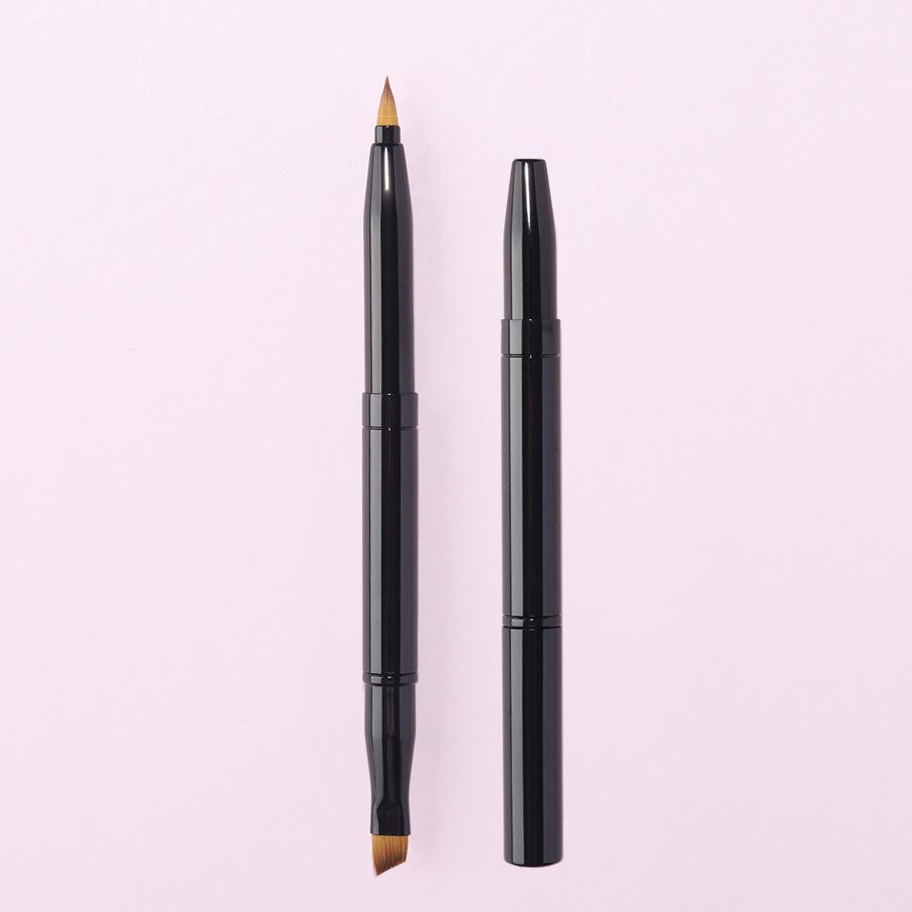 Dual-Ended Retractable Lip & Eyebrow Brush for Makeup