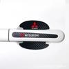 8pcs Carbon Fiber Car Door Bowl Sticker Handle Decal for Mitsubishi Ralliart Lancer ASX Pajero Eclipse Delica EVO Grandis Galant