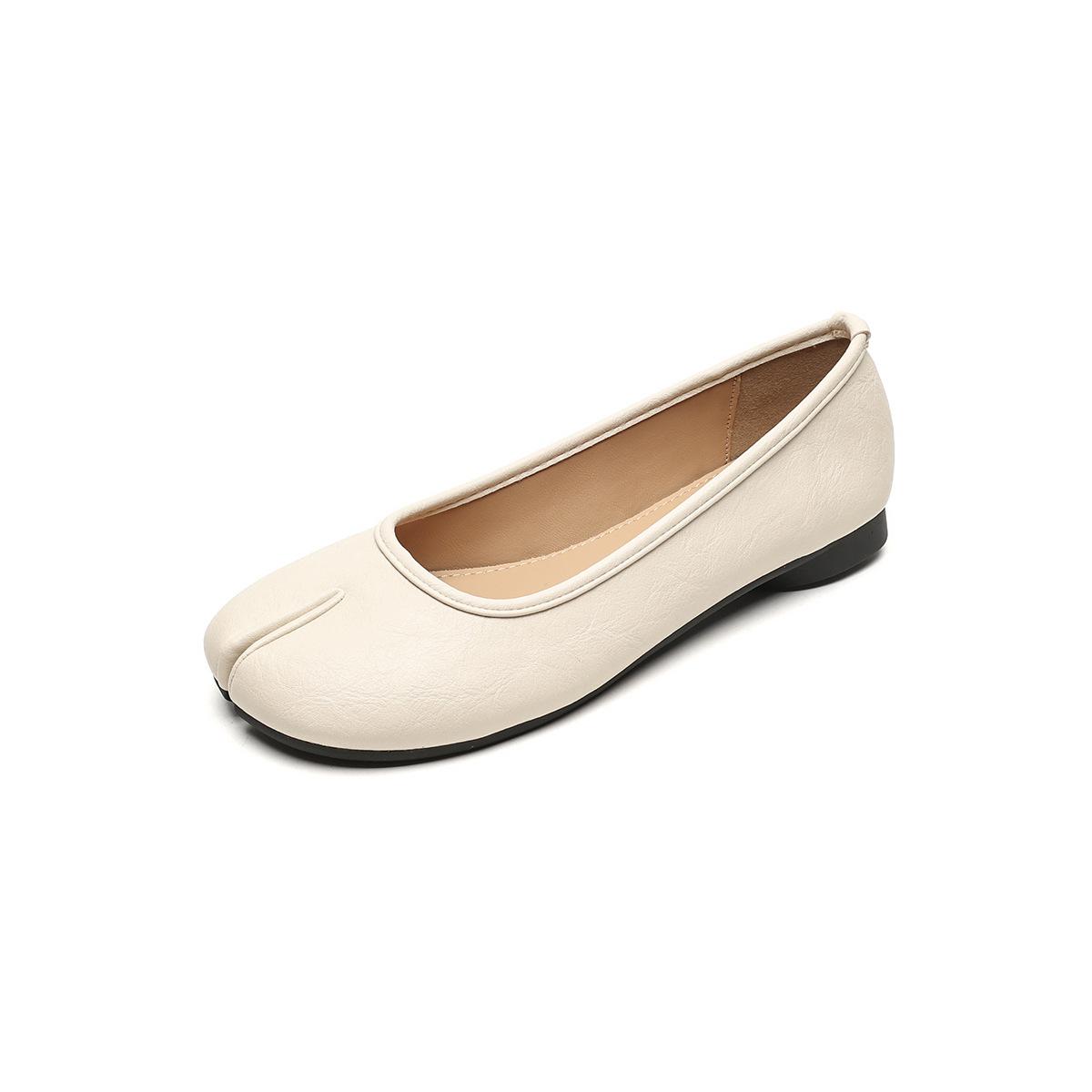 

Weiwei Girl 7899-1 Pig s Trotter Split-toed Shoes Women s Shallow Mouth One Pedal Flat Horseshoe Doudou Shoes Ballet Shoes 43 абрикосовый