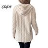 Warm Women Coat Hooded Fleece Jacket, Long Sleeve Zip-Up Casual Comfortable Fall Apparel Coat, Solid Color Thermal Outerwear for Winter Jacket
