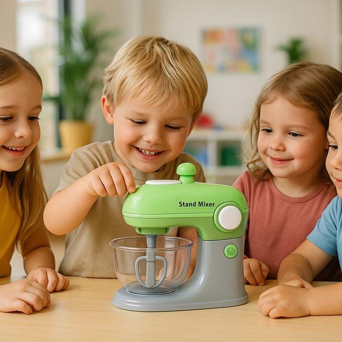 Jouet Robot Pâtissier - Sonore - 3 Ustensiles - Vert Pastel - À Piles - Dès 3 Ans