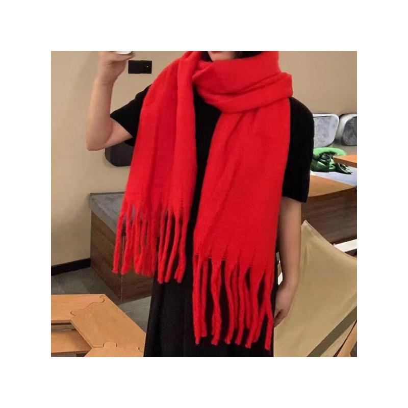 New Solid Color Imitation Cashmere Scarf for Women Candy Color Soft Student Couple Warm Scarf Shawl