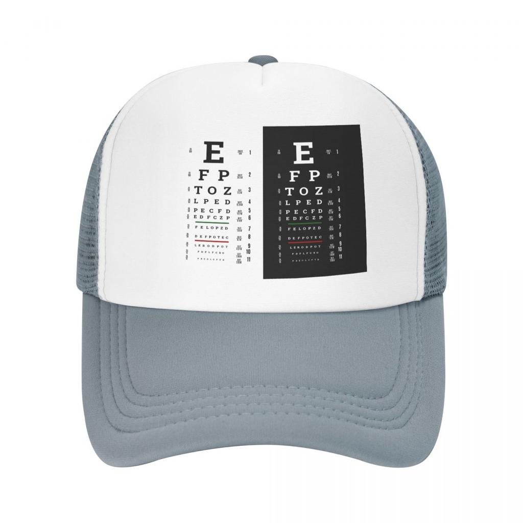 Punk Snellen Chart Eye Test Baseball Cap for Unisex Women Breathable Optometrist Optician Trucker Hat Sun Protection Snapback Caps