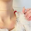 Vintage Gold Granatapfel Schmuck Modeschmuck Stilvolle Anhänger Halskette Einzigartige Hängeohrringe Geschenk für stilvolle Frauen