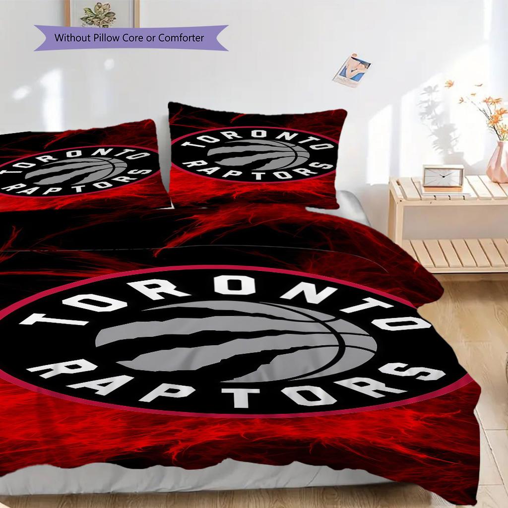 Toronto Raptors Passion Court Bedding(1 * Duvet Cover + 2 * Pillowcase, Without core)Soft and Comfortable Duvet Cover and Pillowcase