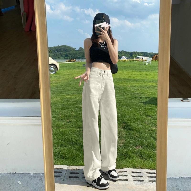 Jeans Women's Spring and Summer New High Waist Loose and Thin Wide Leg Women's Denim Trousers Supply