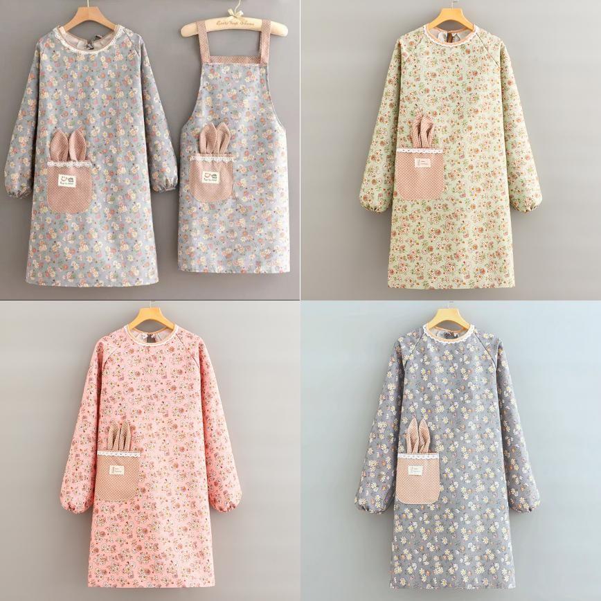 Floral Print Apron With Adjustable Straps For Kitchen And Home Decor