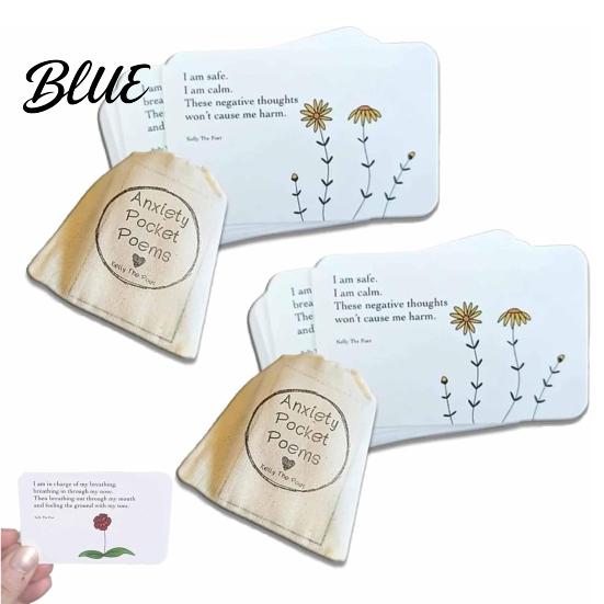 Stress-relieving Poetry 1 Set Pocket Poem Card with Storage Bag Stress Anxiety Relief Positive Relaxation Life Emotion Support Affirmation Kit