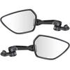 TANAX Bike Mirror Napoleon Shark Mirror Aluminum Mirror Set of 2 Left and Right (With Forward and Reverse Threaded Bolts) 10mm Black AOS-104-BB