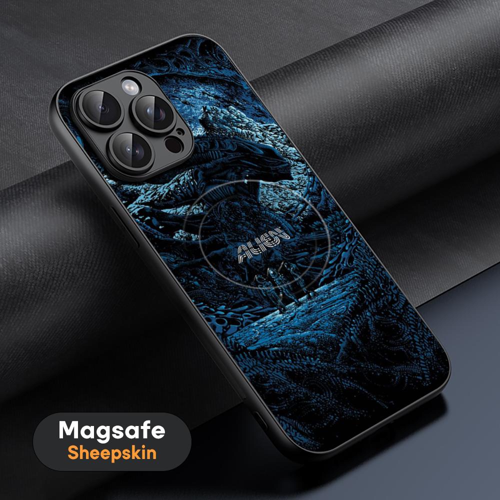 Film Alien M-Mons-TER Cool Phone Case For iPhone 17 16 15 14 13 12 11 Plus Pro Max High-end Luxury Magsafe Sheepskin