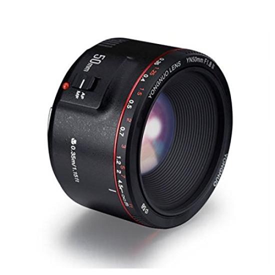 YONGNUO YN50mm II Prime Lens for Canon EF Compatible with F1.8 Mount, Full-Frame RP, R5, R, 1500D, 80D, 5DIV, 5Dsr, 7DII, 5DIII, 5DII, 6D, 650D,
