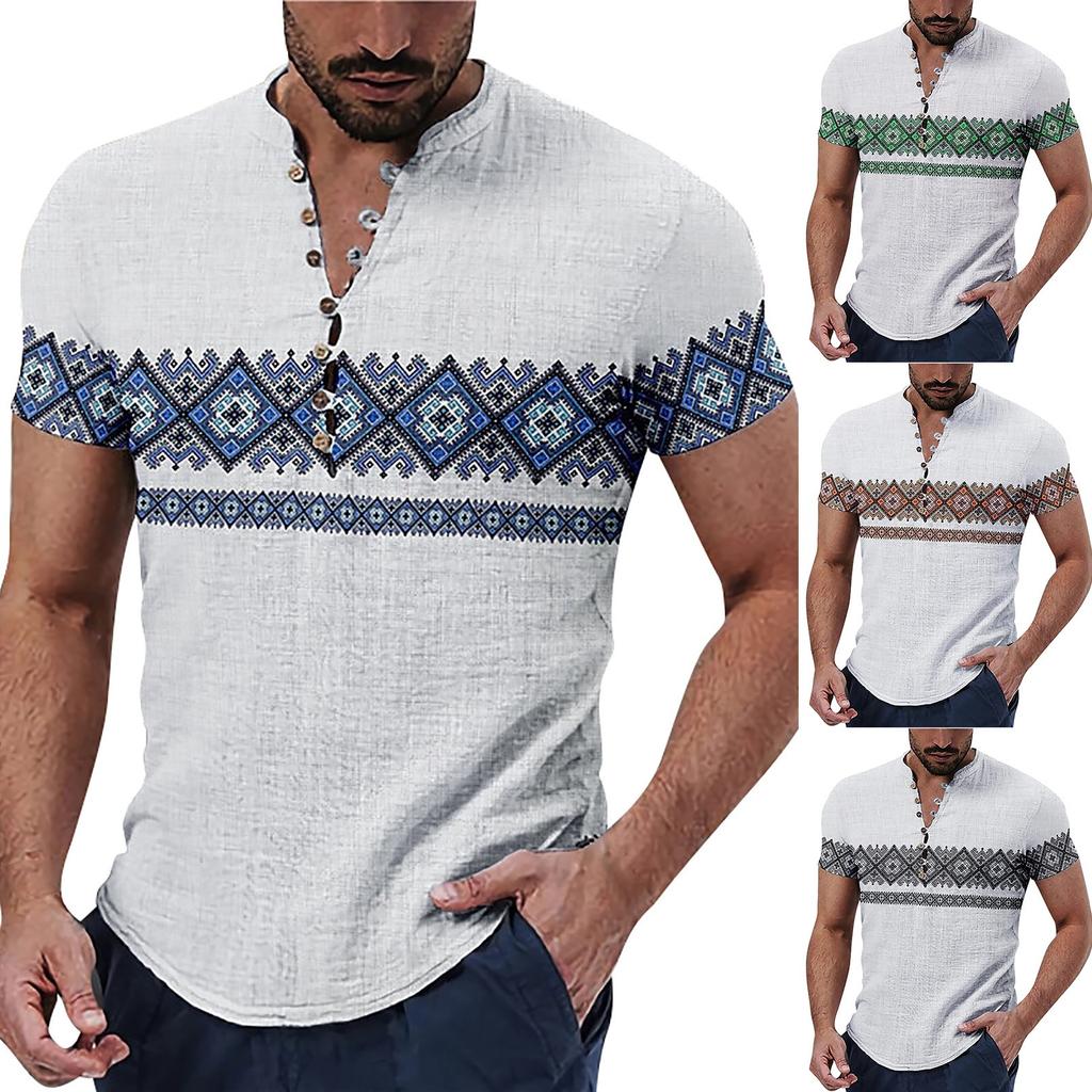 Men's Shirt Floral Graphic Prints Stand Collar Outdoor Street Short Sleeve Print Clothing Apparel Fashion Streetwear Casual