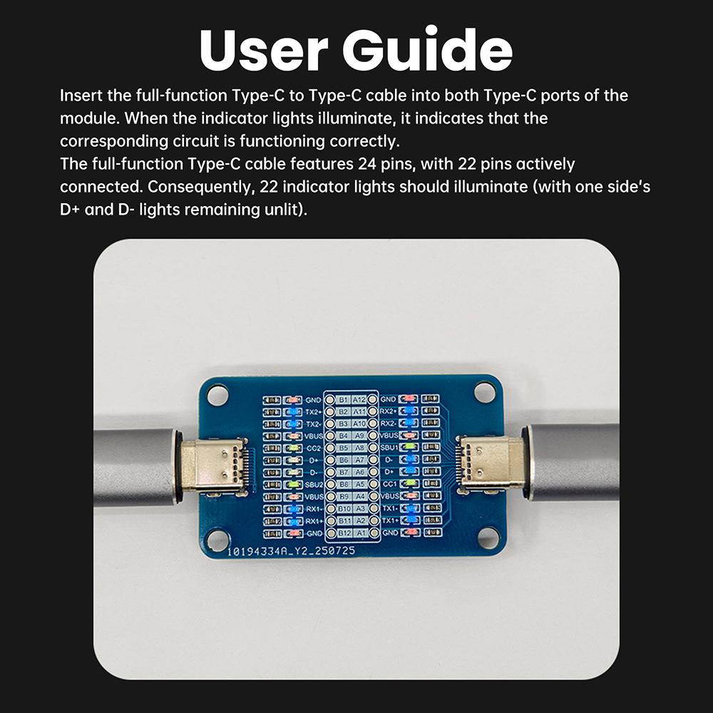 Data Cable Detection Board TYPE-C Fast Charging Cable Tester For iOS Android Type-C Short Circuit On-Off Switching Test Tool