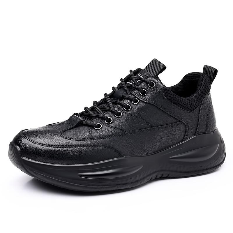 

Men Casual Shoes Black Leather Shoes Waterproof Anti-slip Chef Kitchen Shoes Thick Sole Sneakers Men Shoes Non-slip Work Shoes 38
