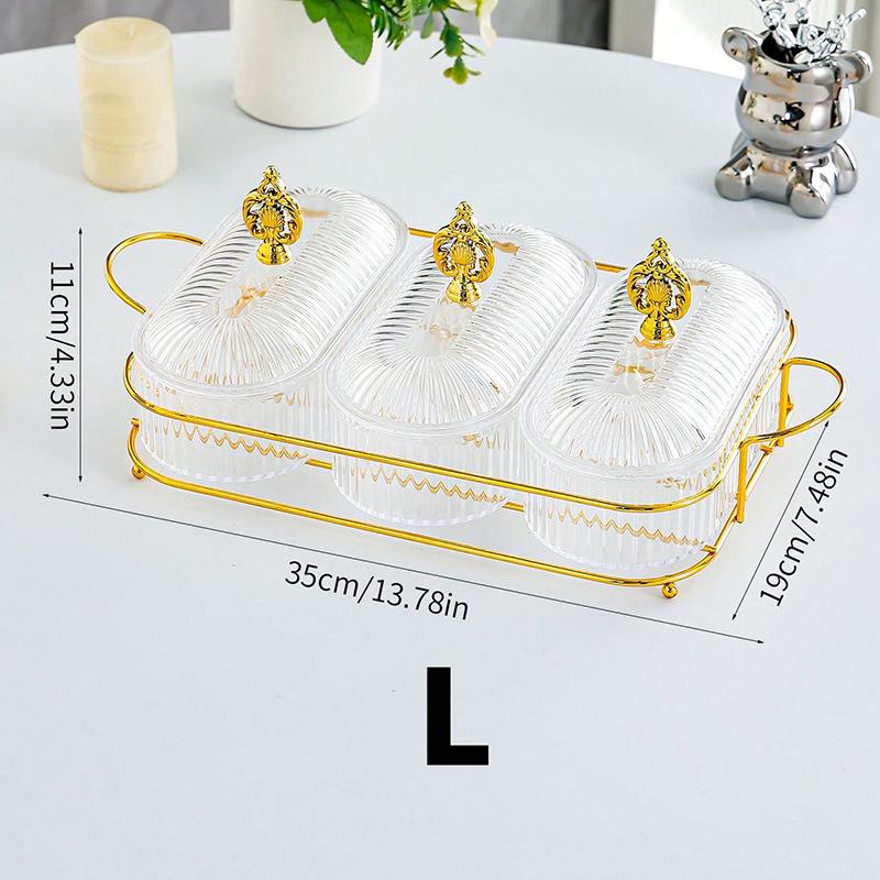 3D Design Serving Bowl Serving Tray Organizer Elegant 3-Tier Dried Fruit Nut Display Tray With Stylish Elk Lid Nordic For Fruits