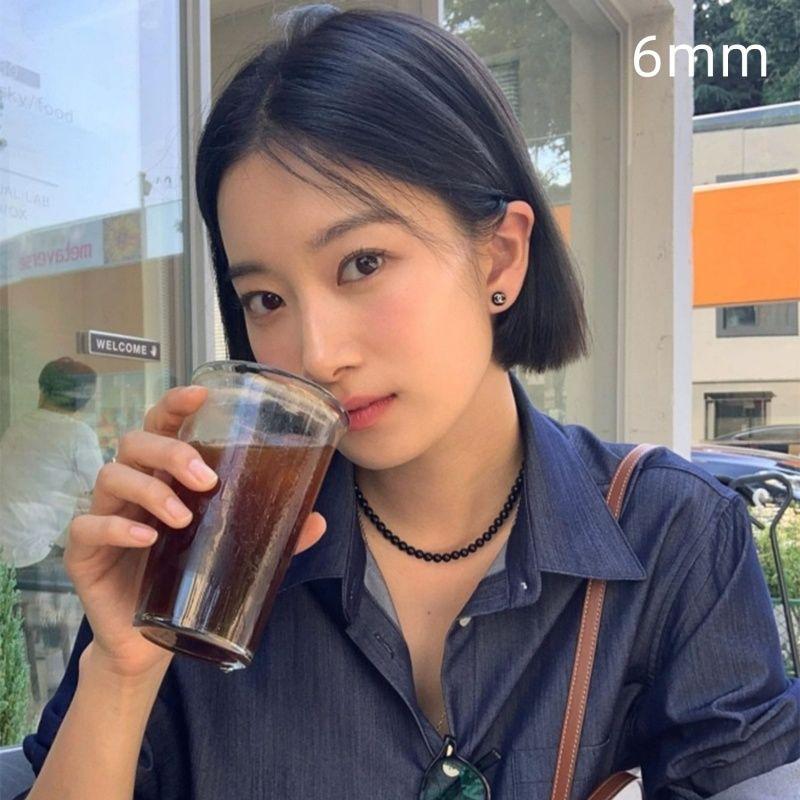 

Ожерелье из бусин натурального черного агата класса 8A