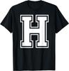 Letter H Capital Alphabet College Varsity Monogram Club T-Shirt