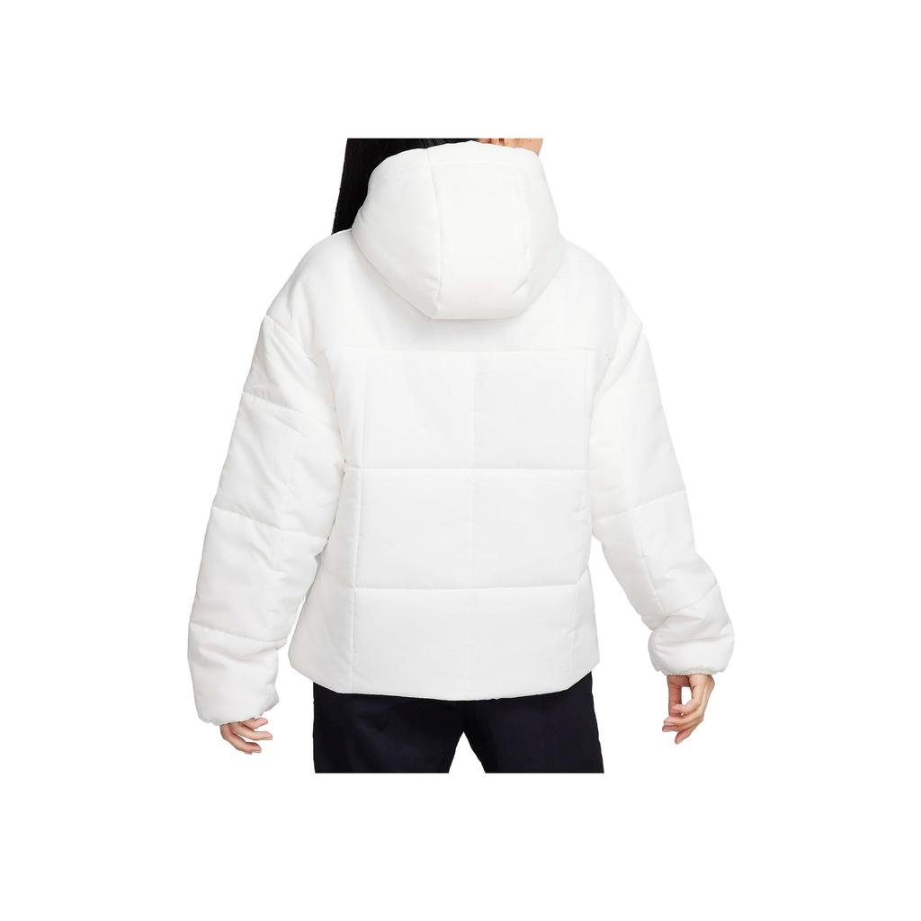 Nike Solid Color Letter Logo Hooded Jacket Women jackets White FB7673-133