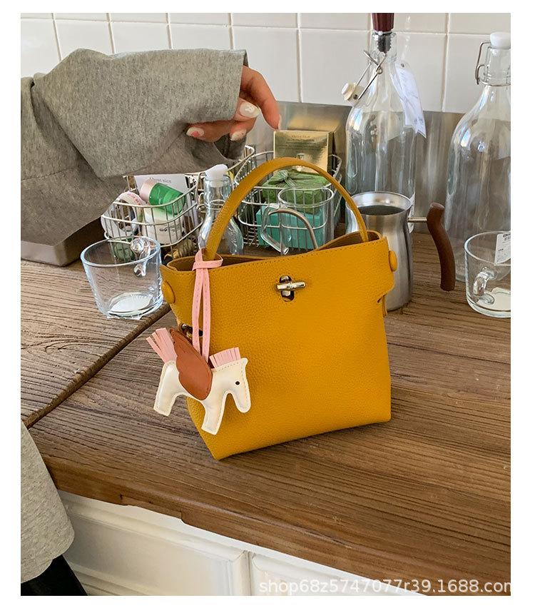 2025 Spring and Summer New Korean Bucket Bag Niche Casual One-shoulder Crossbody Hand-held Commuter High-end Women's Bag