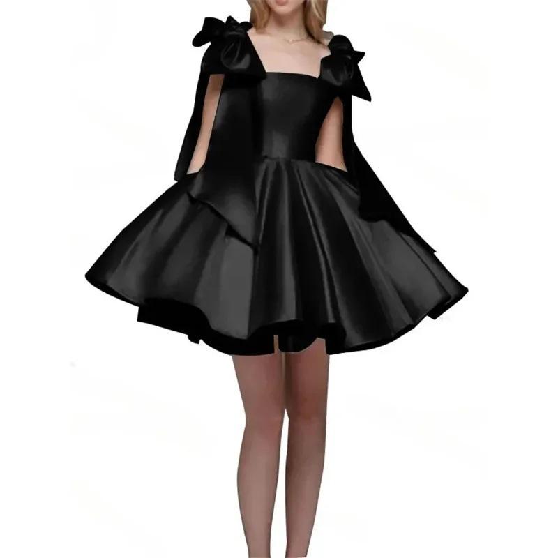 Kleines Kleid Kleid Schleifendesign Träger Geburtstagsparty Kurzes Temperament Abendkleid