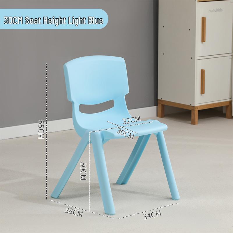 Kinder Kunststoff Rückenlehnen Stuhl und Tisch Set - Kindergarten Lernstuhl, Verdickter Kleiner Hocker für Kinder
