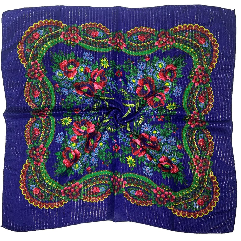 Women Square National Scarf 70*70Cm Russian Retro Floral Print Head Scarves Bandana Foulard Femme Muslim Headwrap Babushka Scarf
