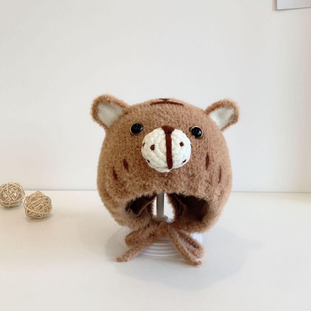 Korea Style Winter Plush Baby Bunny Hat Thick Warm Soft Baby Bonnet Cap  For Girls Boys