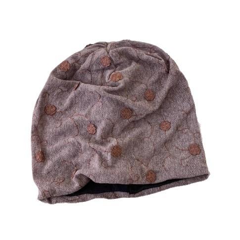 Retro flower pile hat women's spring summer thin breathable mesh cold hat big face small bag head hat