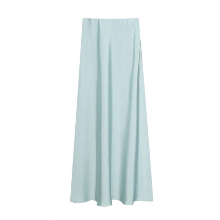 Damska spódnica satynowa z wysokim stanem typu rybka - Wiosna 2024