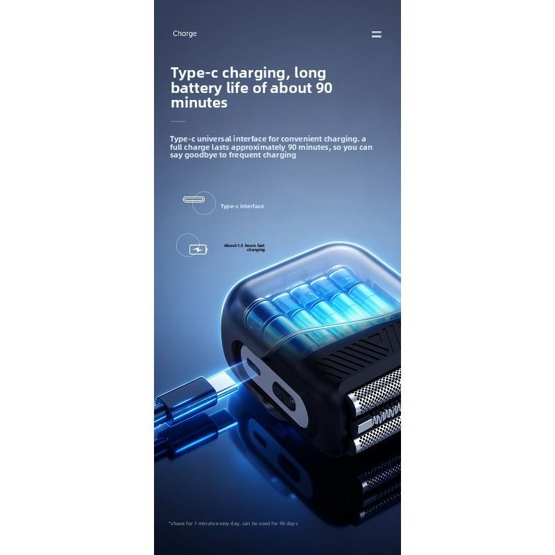 Two-in-one Reciprocating Razor with Digital Display, Magnetic Attachment, Three Blades, Portable Multi-functional Electric Trimmer
