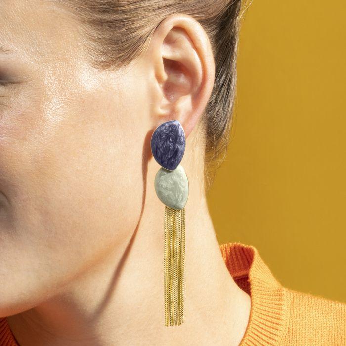 Orecchini Luxenter con smalto blu e placcatura in oro 18k - Gori