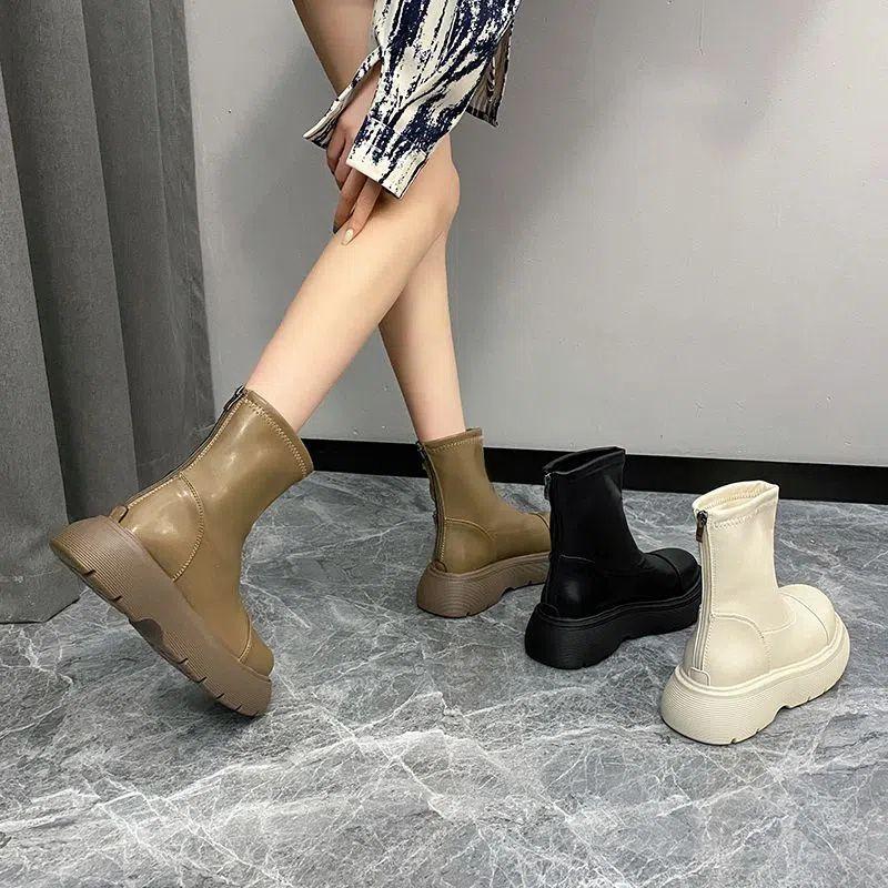 Martin boots new's niche design sense British style thick-soled explosive boots small fried street short boots