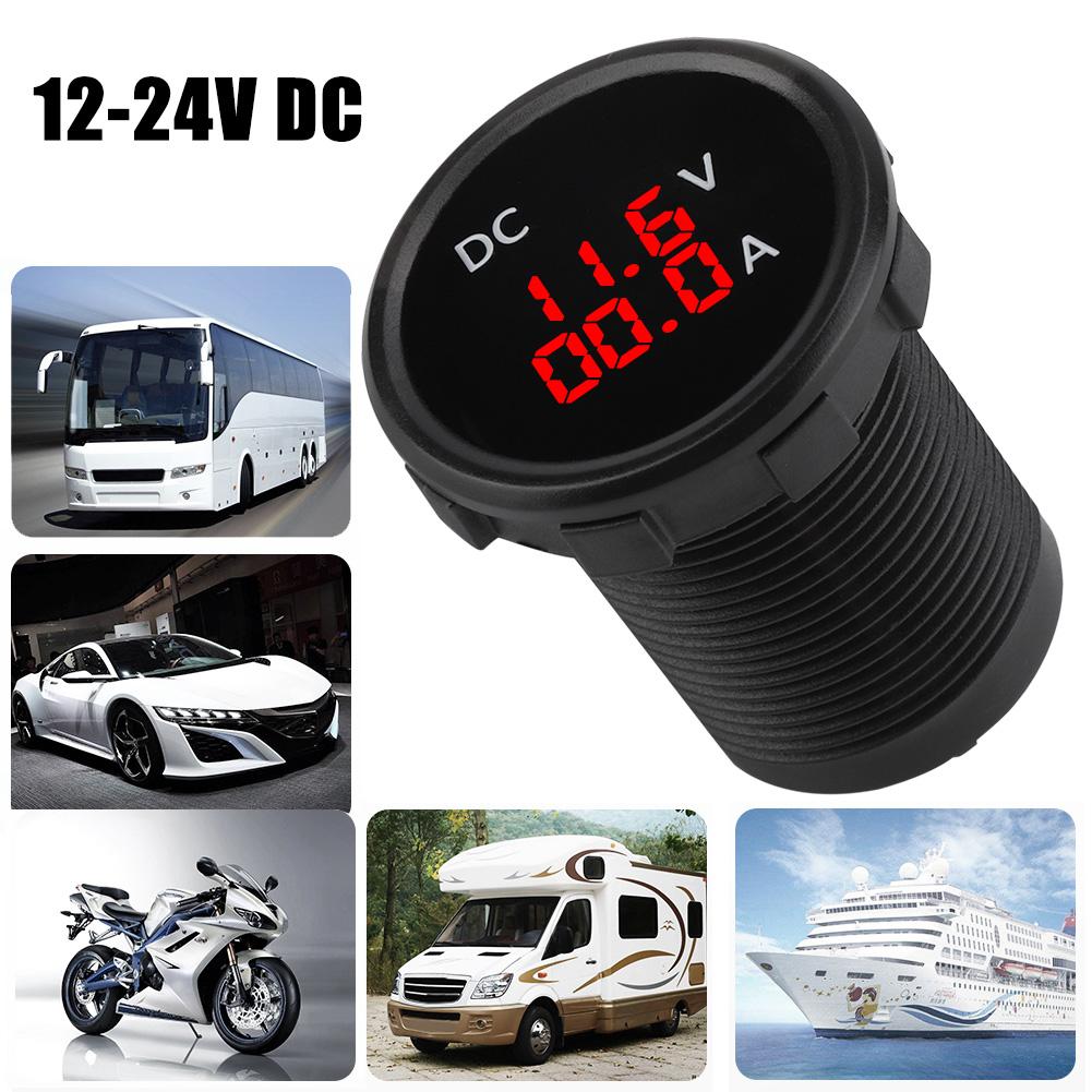 

12 24V Digital Voltmeter Ammeter Voltage Current Meter Red LED Display for Car Motorcycle Boat