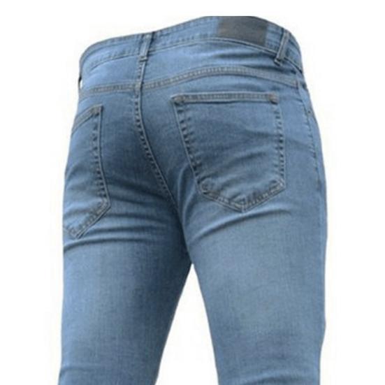 Středně vysoký zip Fly Multi Kapsy Muži Džíny Jaro Podzim Slim Fit Tužka Denim Kalhoty Streetwear