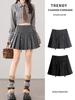 2025 New Design Women's Gray High-Waisted Pleated A-Line Mini Skirt - Slimming Workwear Style