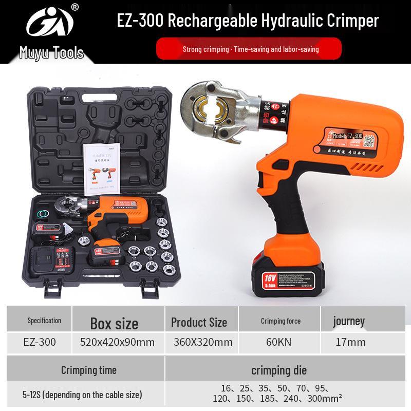 Rechargeable Multi-Spec Hydraulic Crimping Tool for Electric Wires – Portable Copper/Aluminum Terminal Pliers