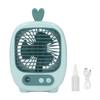 Small Desk Fan 3 Speed Mode Humidifier Function USB Charge 1200mAh Battery Air Conditioner Fan for Office Family Travel