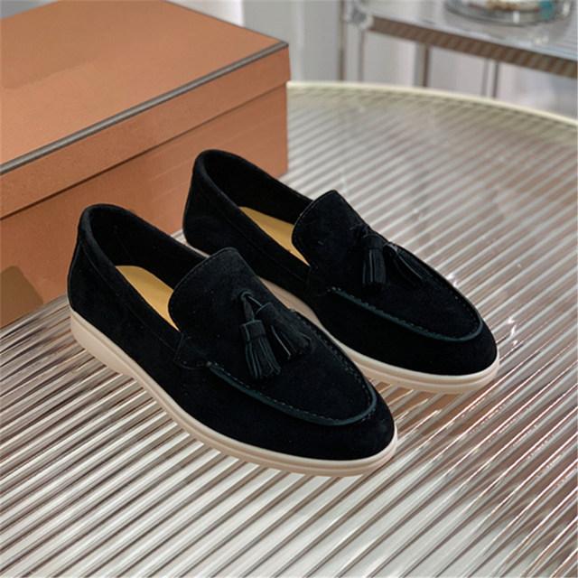 Pantofi retro Femei din piele de înaltă calitate Pantofi cu toc joasă ciucuri Moda Mocasini comozi Pantofi plati