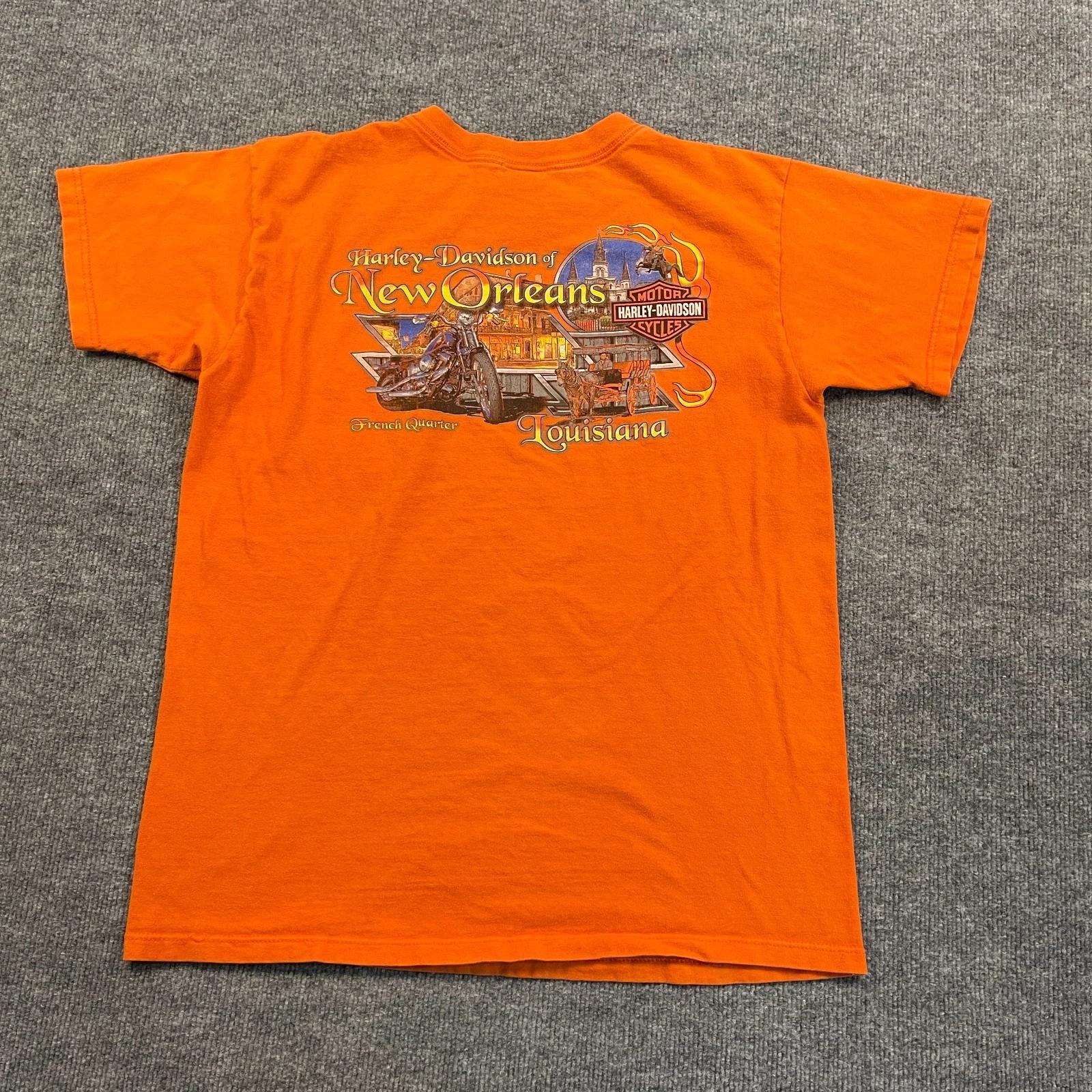 Vintage Harley-Davidson New-Orleans French Quarter Biker Shirt L 21x26 Louisana L