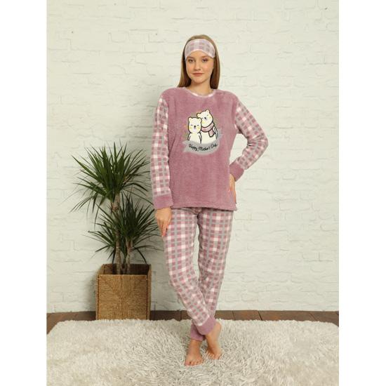 

Женская пижама с манжетами Akbeniz Welsoft Fleece 8435
