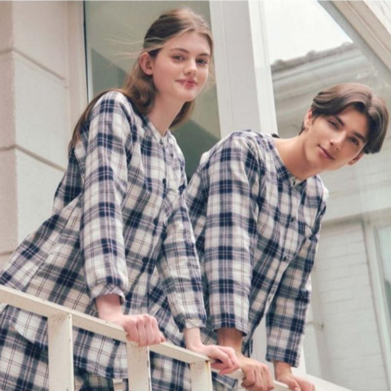 Venus Brushed Check Easy Fit Couples Bottoms Set Vep3963mvep3963w