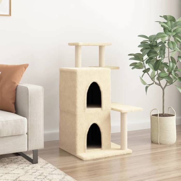 VidaXL Arbre à chat avec griffoirs en sisal crème 97 cm 172112