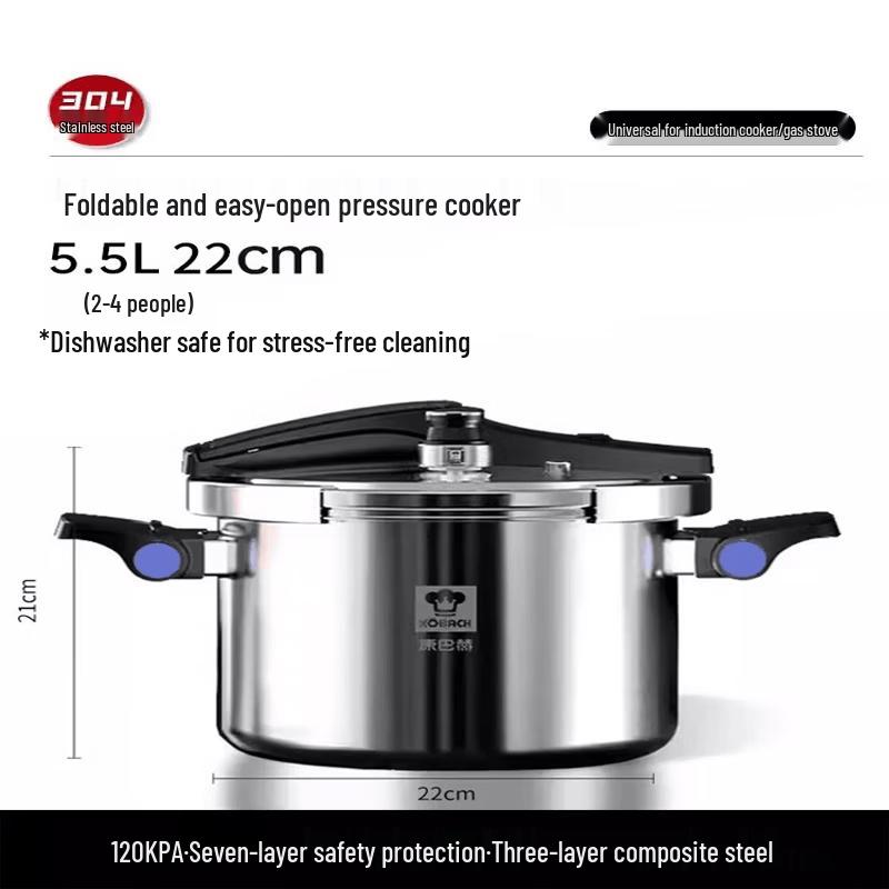 Kobach 22cm German-Style 304 Stainless Steel Pressure Cooker